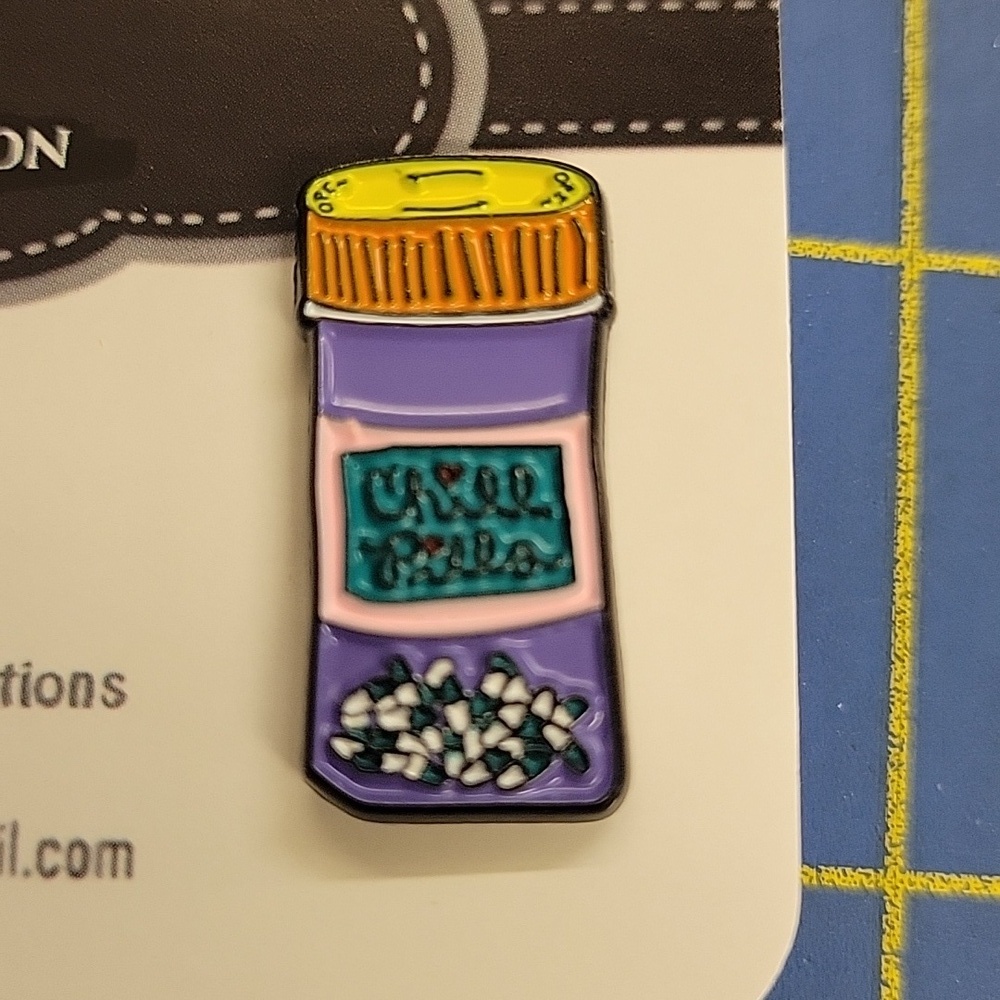 Chill Pill Prescription Bottle 1" Tack Pin